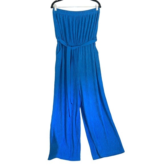 Elegant Blue Strapless Jumpsuit Plus Size 3X - Picture 7 of 12